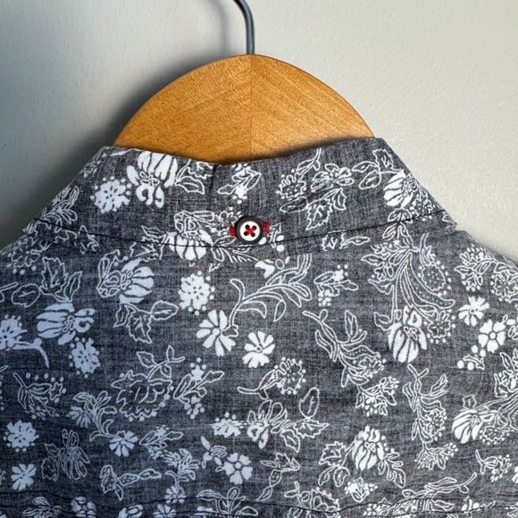 MBX Denim Wear Men's Slim Fit Inside-Out Short Sleeve Button Up Shirt Size Large - Picture 8 of 15